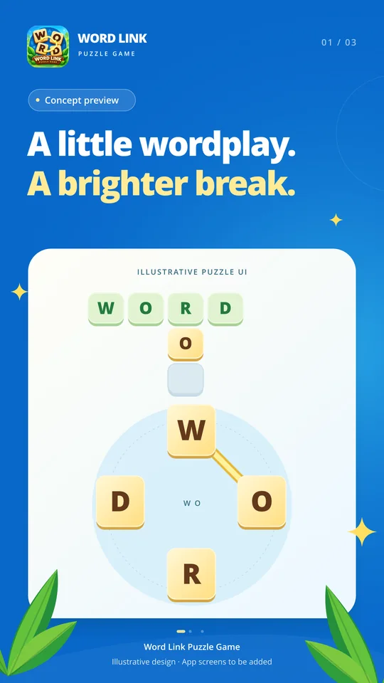 Word Link promotional concept: a little wordplay, a brighter break