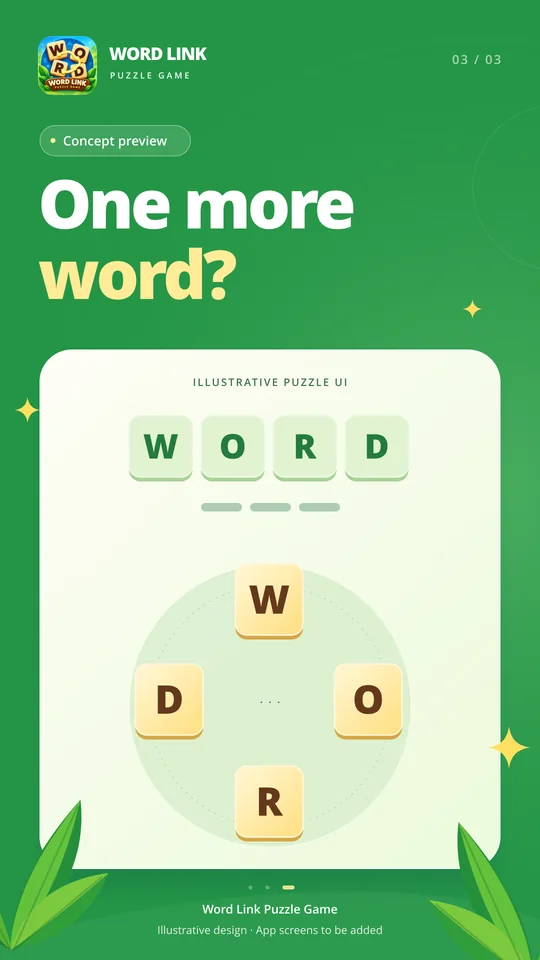 Word Link promotional concept: one more word